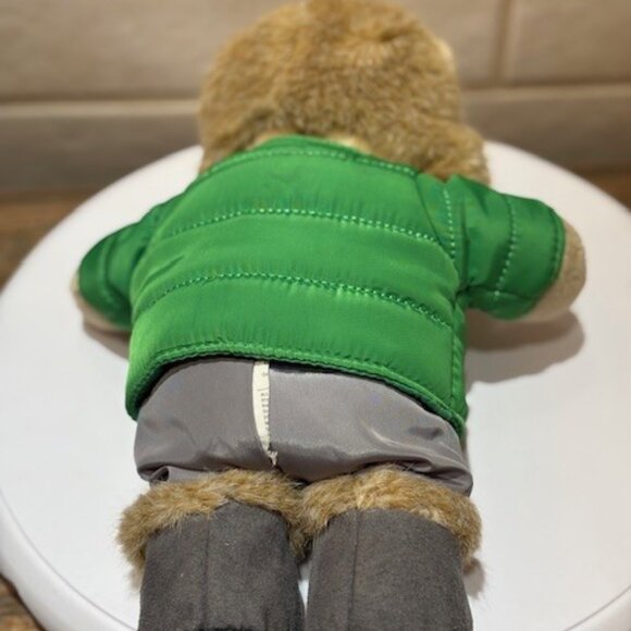 STARBUCKS 104th Edition Bearista Bear Plush Toy 2011 Green Puffer Jacket Fur Hat - Picture 7 of 8